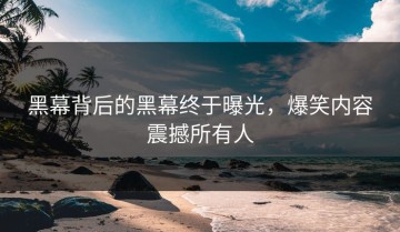黑幕背后的黑幕终于曝光，爆笑内容震撼所有人