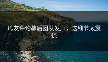 瓜友评论幕后团队发声，这细节太震惊