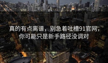真的有点离谱，别急着吐槽91官网，你可能只是新手路径没调对