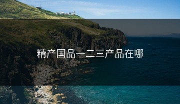 精产国品一二三产品在哪