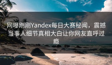 网曝刚刚Yandex每日大赛秘闻，震撼当事人细节真相大白让你网友直呼过瘾