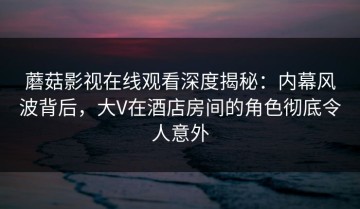 蘑菇影视在线观看深度揭秘：内幕风波背后，大V在酒店房间的角色彻底令人意外