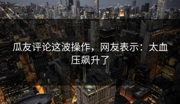 瓜友评论这波操作，网友表示：太血压飙升了