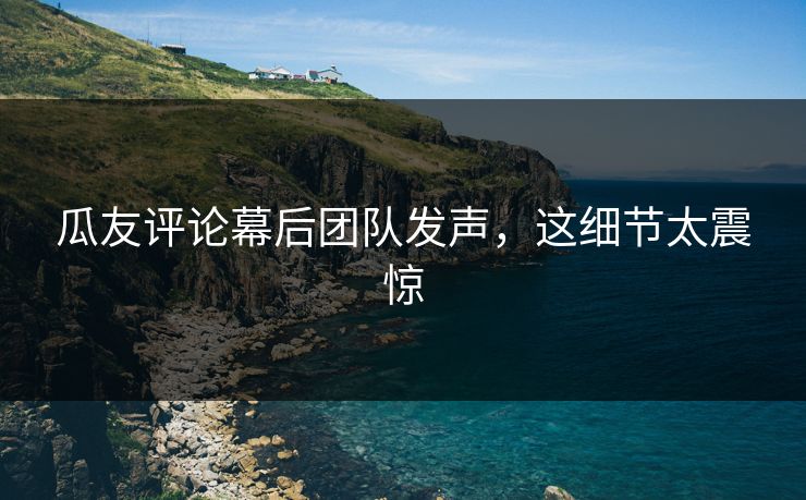 瓜友评论幕后团队发声，这细节太震惊