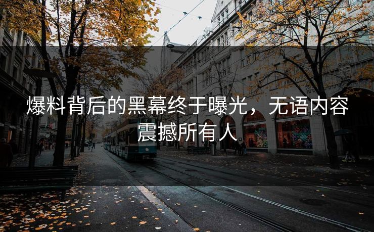 爆料背后的黑幕终于曝光，无语内容震撼所有人