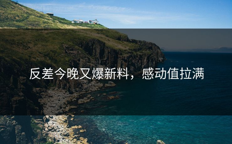 反差今晚又爆新料，感动值拉满